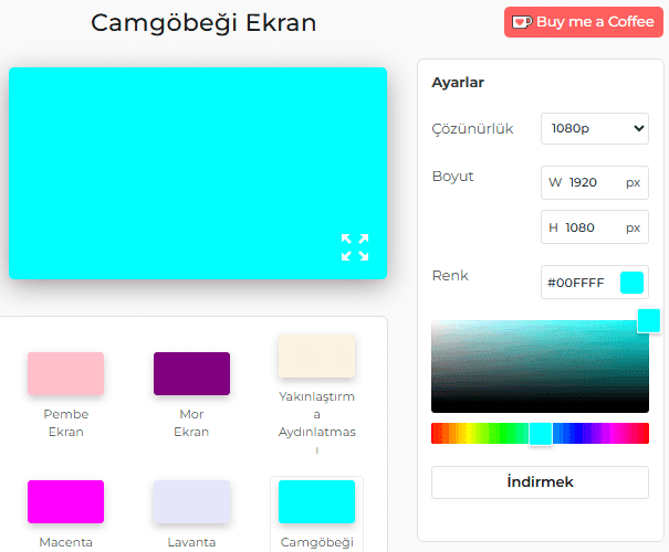 Camgöbeği Ekran Ayarları Paneli