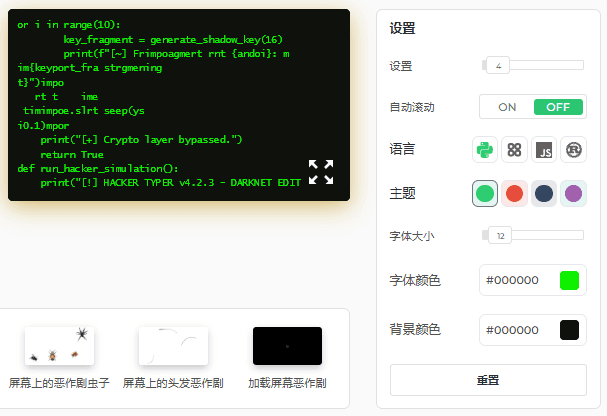 我们的 Hacker Typer 工具的功能