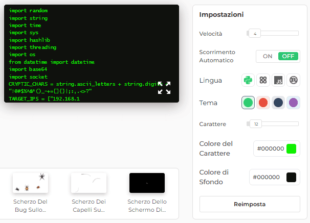Caratteristiche del nostro strumento Hacker Typer