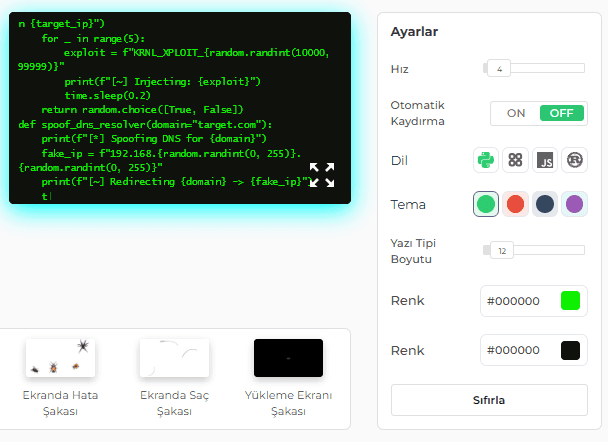 Hacker Typer Aracımızın Özellikleri
