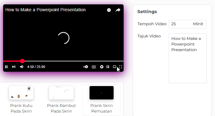 Ciri Skrin Pemuatan YouTube Kami