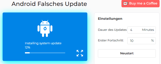 So verwenden Sie den Android Fake Update Simulator