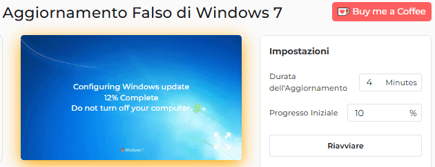 Come utilizzare il nostro falso aggiornamento di Windows 7