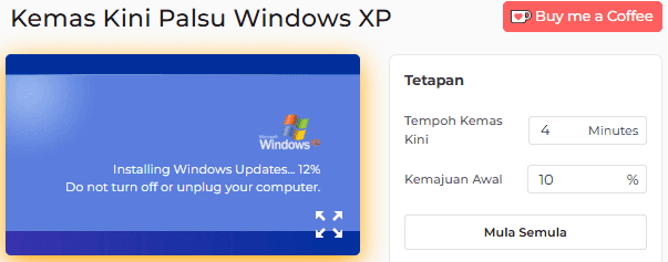 Cara Menggunakan Skrin Kemas Kini Palsu Windows XP