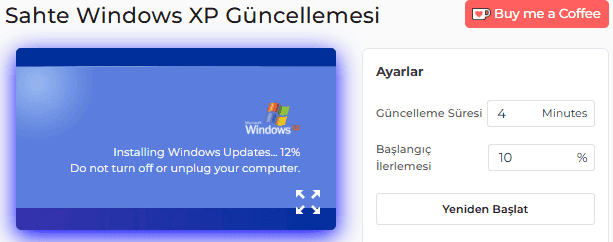 Windows XP Sahte Güncelleme Ekranı Nasıl Kullanılır?