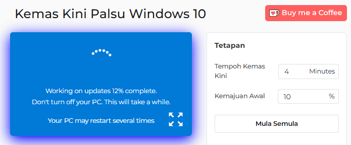 Cara menggunakan alat kemas kini Windows 10 Fake