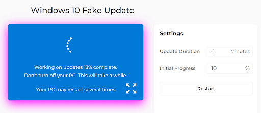 How to use Windows 10 Fake update tool