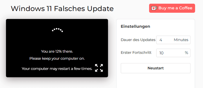 So verwenden Sie das Fake-Update-Tool für Windows 11