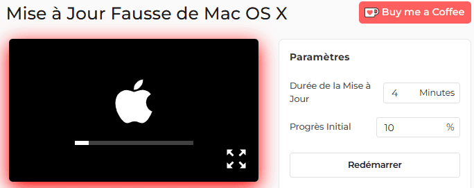 Simulateur de fausses mises à jour pour Mac OS X