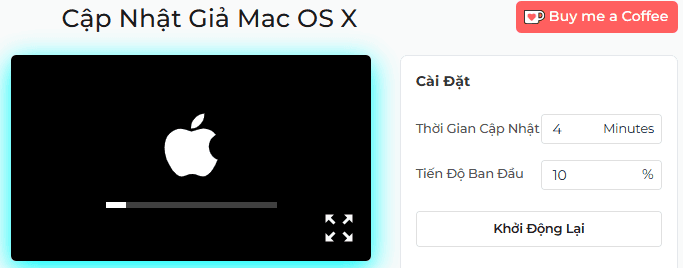 Trình mô phỏng cập nhật giả mạo Mac OS X
