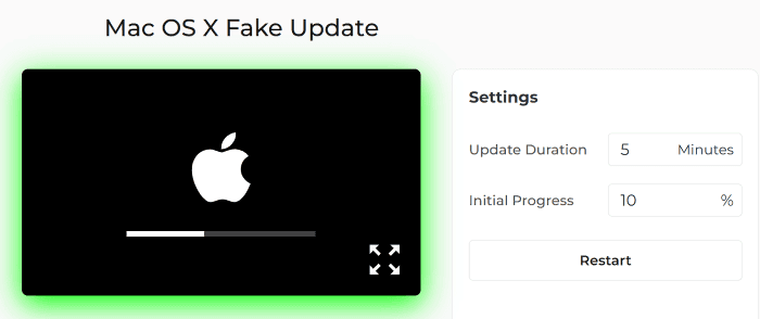 Mac OS X Fake Update Simulator