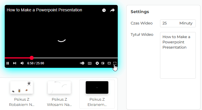 Funkcje naszego ekranu ładowania YouTube