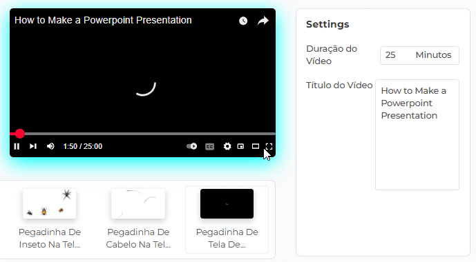 Recursos da nossa tela de carregamento do YouTube