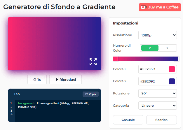 Guide per utilizzare il nostro generatore di sfondi sfumati