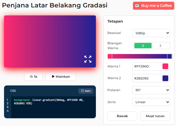 Panduan untuk Menggunakan Penjana Latar Belakang Gradien Kami