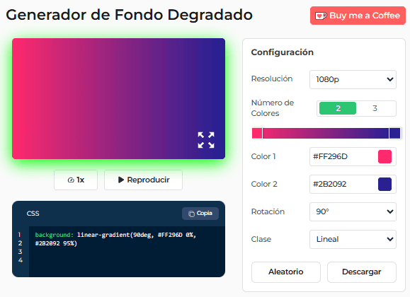Guías para usar nuestro generador de fondos degradados