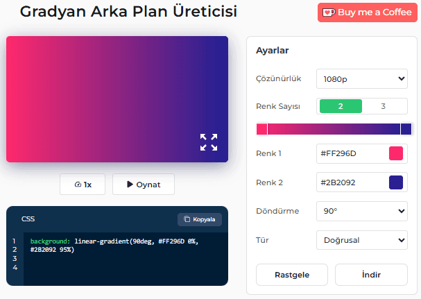 Gradyan Arkaplan Oluşturucumuzun Kullanım Kılavuzları