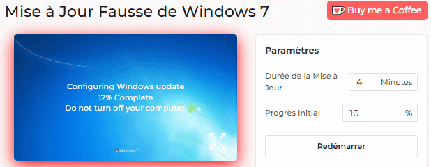 Comment utiliser notre fausse mise à jour Windows 7