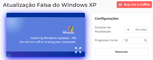 Como usar a tela de atualização falsa do Windows XP