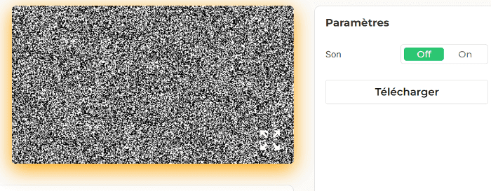 Panneau de paramètres de l'écran de bruit statique du téléviseur