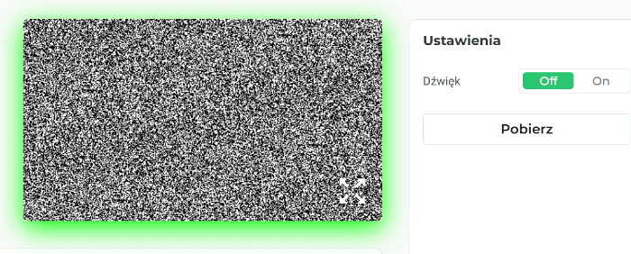 Panel ustawień ekranu szumu statycznego telewizora